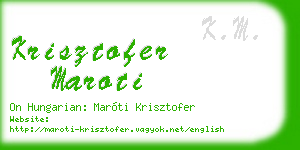 krisztofer maroti business card